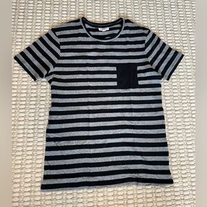 Frank and Oak Striped Black and Gray Men's Shirt